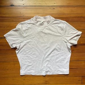 Lululemon Kitsilano light pink cropped mock neck tshirt